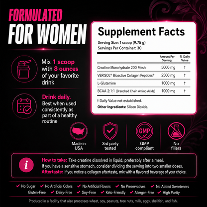 Women’s Creatine Boost – Strength, Recovery & Beauty Support